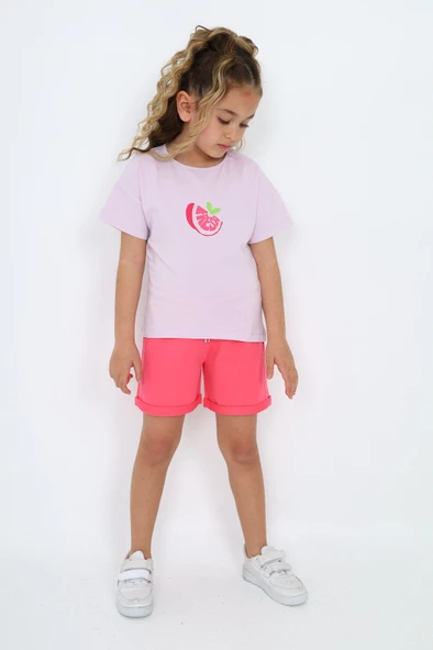 Toontoy Kız Çocuk Fresh Görsel Baskılı Şortlu Takım - 9