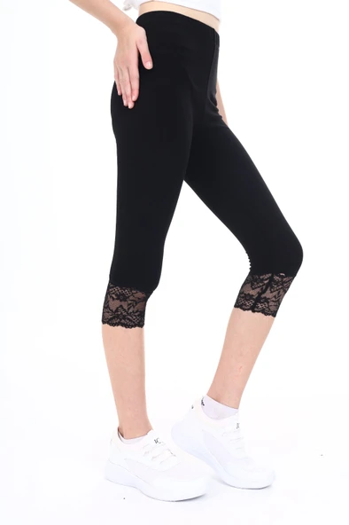 Toontoy Kız Çocuk Paça Dantel Detaylı Kapri - 4