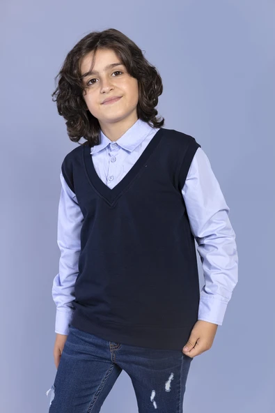 Toontoy Erkek Çocuk Süveterli Okul Gömlek - 2