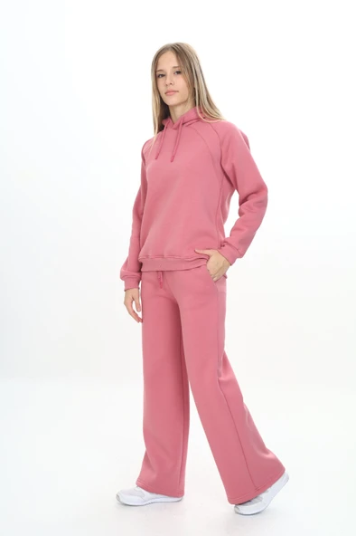 Toontoy Kız Çocuk Reglan Kol Kapüşonlu Eşofman Takım - 8