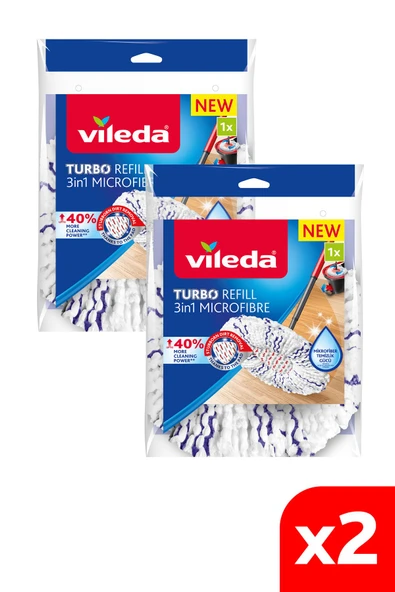 Vileda 2 Paket Turbo 3in1 Extra Pedli Mikrofiber Yedek Paspas ürün görseli