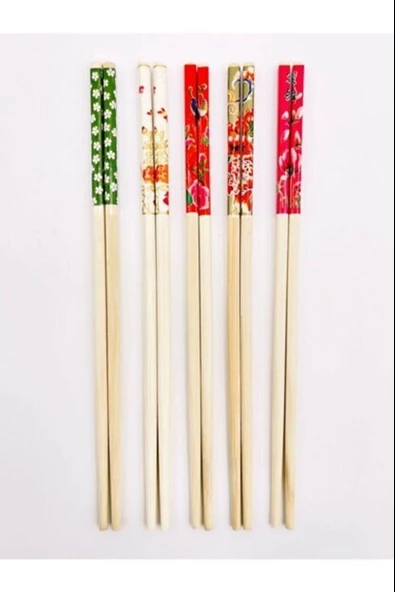 Bambu Chopstick Çubuk Yemek Çubuğu Yıkanabilir Tekrar Kullanılabilir (3 Çift- 6 Adet ) - 4