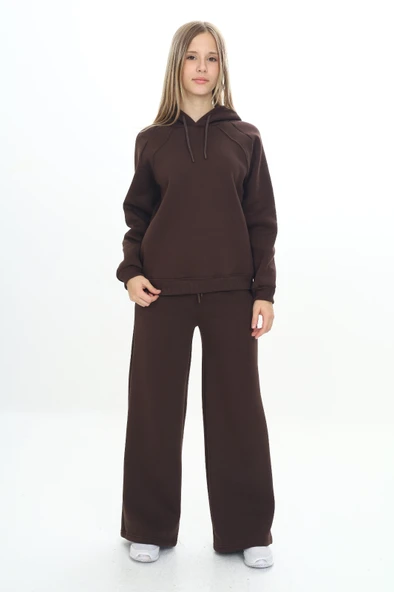 Toontoy Kız Çocuk Reglan Kol Kapüşonlu Eşofman Takım - 11