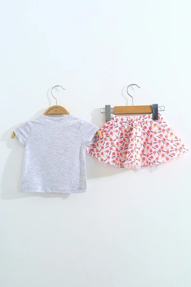 Toontoy Kız Çocuk Pullu Etekli Takım - Resim 7