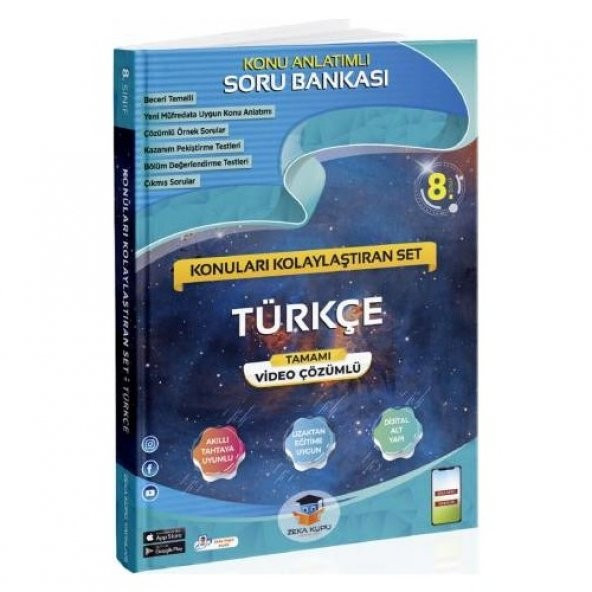 Zeka Küpü Yayınları 8. Sınıf Türkçe Konuları Kolaylaştıran Set