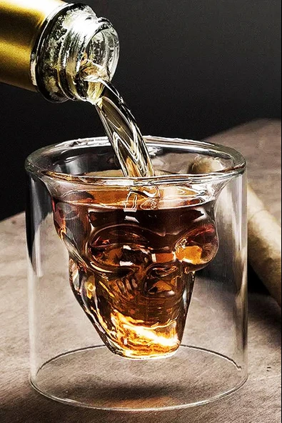 75 ml Kuru Kafa Cam Bardak -Likör Shot - İçecek  Bardağı -Crystal Head - 4