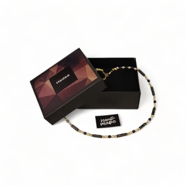 Hedea Doğal Taş Kolyesi Işıltılı Serenat Kolye Turmalin - Resim 3