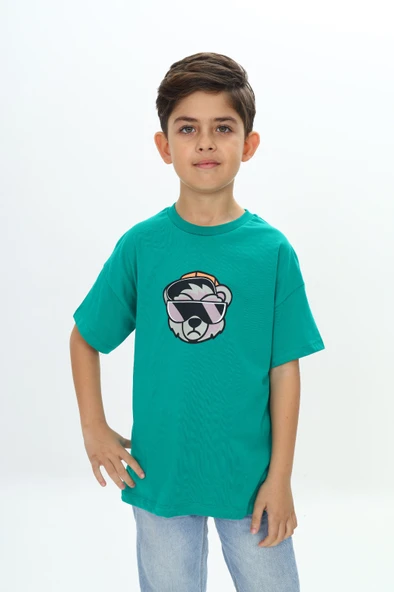 Toontoy Erkek Çocuk Şapkalı Ayı Baskılı Tişört - 10