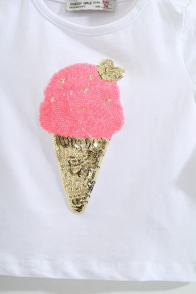 Toontoy Kız Çocuk Pullu Etekli Takım - Resim 9