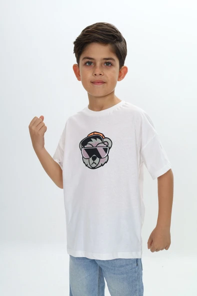 Toontoy Erkek Çocuk Şapkalı Ayı Baskılı Tişört - 2