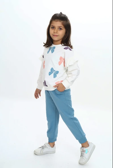Toontoy Kız Çocuk Fiyonk Baskılı Eşofman Takım - 3