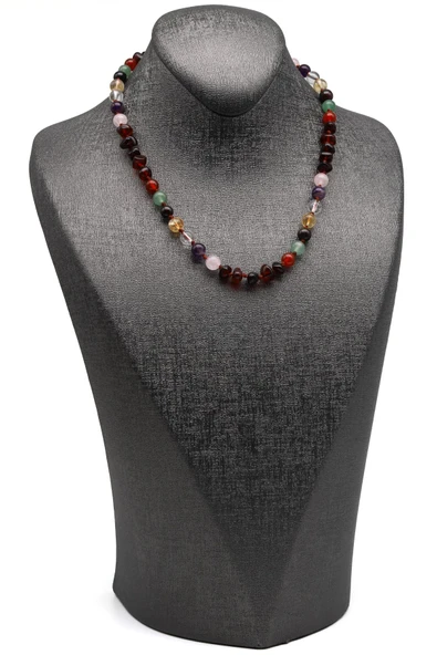 Kehribar-Çakra Doğal Taş Bebek/Çocuk Kolyesi-35 cm - 4