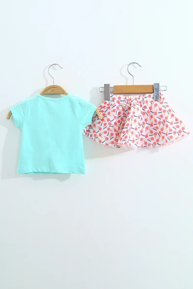 Toontoy Kız Çocuk Pullu Etekli Takım - Resim 2