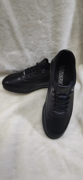 VOYAGER GERÇEK DERİ LASTİK BAĞLI SİYAH ERKEK AYAKKABI 6451 - Resim 2