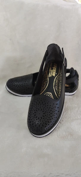 ÇİĞDEM SİYAH ÜSTÜ LAZER KESİM BABET GÜNLÜK AYAKKABI - Resim 2