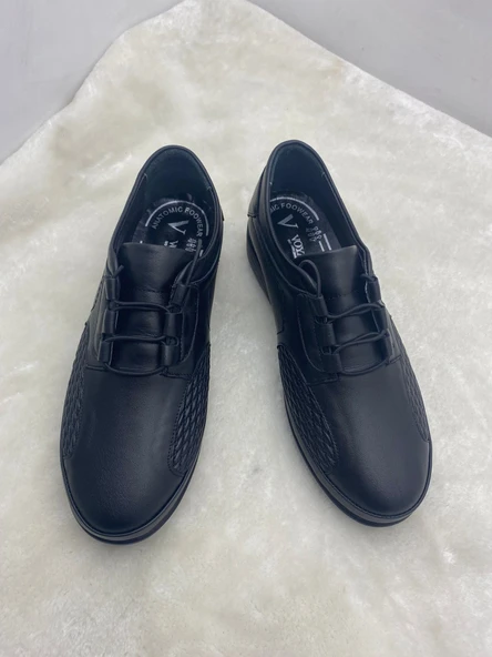 VOYAGER 8585 SİYAH HAKİKİ DERİ KADIN COMFORT AYAKKABI - Resim 6