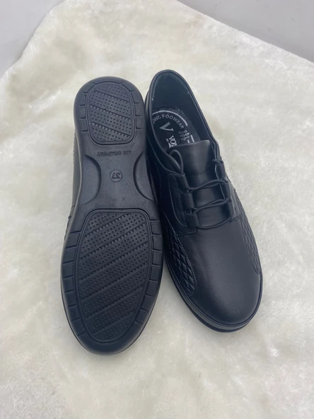 VOYAGER 8585 SİYAH HAKİKİ DERİ KADIN COMFORT AYAKKABI - Resim 4