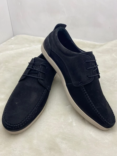 VOYAGER 3621 SİYAH GERÇEK NUBUK DERİ CASUAL ERKEK AYAKKABI - Resim 4