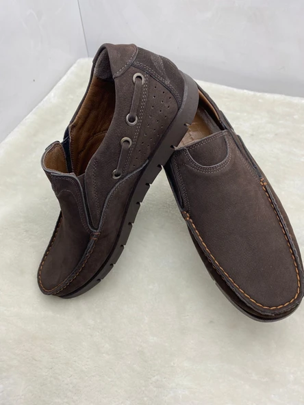 ÇİĞDEM  Unisex KAHVERENGİ HAKİKİ NUBUK DERİ TIMBIRLEND (8017) - 4