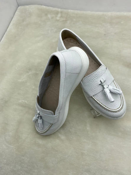 ÇİĞDEM BEYAZ HAKİKİ DERİ PÜSKÜLLÜ TİMBERLAND BABET (A2) - Resim 3