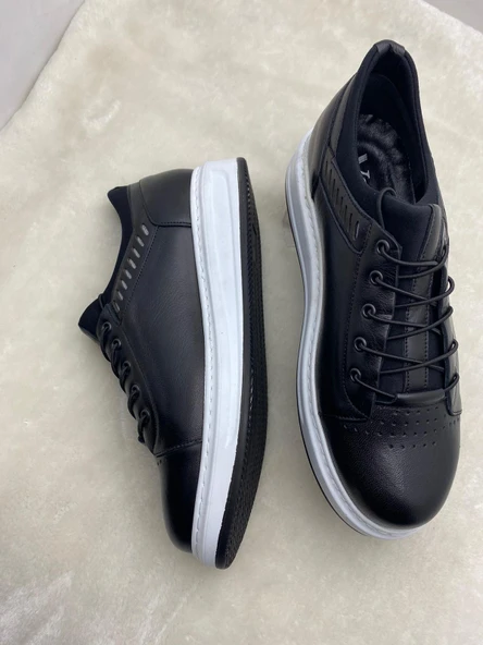 VOYAGER 4190 SİYAH BEYAZ TABANLI ERKEK DERİ CASUAL AYAKKABI - Resim 3