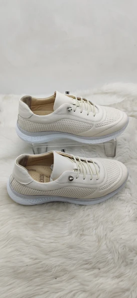 ÇİĞDEM GERÇEK DERİ KREM ORTOPEDİK KADIN GÜNLÜK AYAKKABI - Resim 2