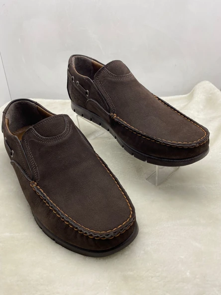 ÇİĞDEM  Unisex KAHVERENGİ HAKİKİ NUBUK DERİ TIMBIRLEND (8017) - 8