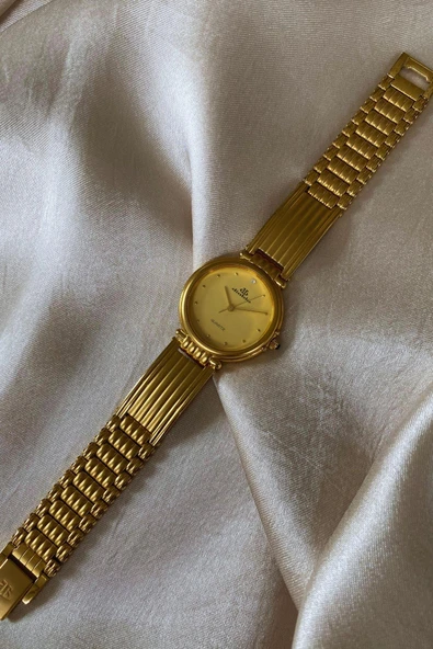 Diablo Altın Sarı Renkli Paslanmaz Çelik Kordon Orijinal Vintage Erkek Kol Saati