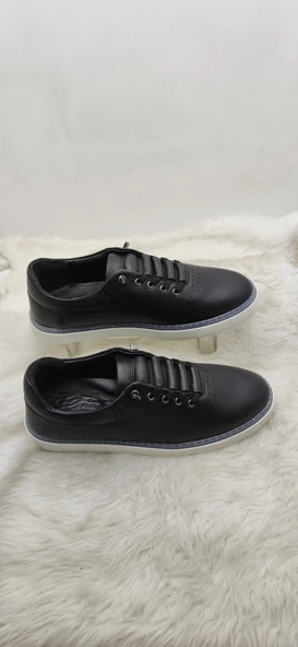 ÇİĞDEM GERÇEK DERİ LACİVERT LASTİK BAĞLI ERKEK AYAKKABI (GOS 1071 ) - Resim 4