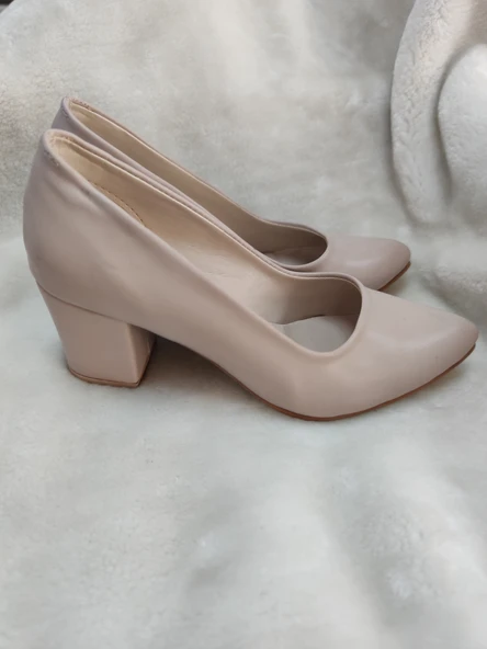 CAROLIN-KADIN KALIN TOPUKLU SİVRİ BURUN KLASİK AYAKKABI(AA7) - Resim 3