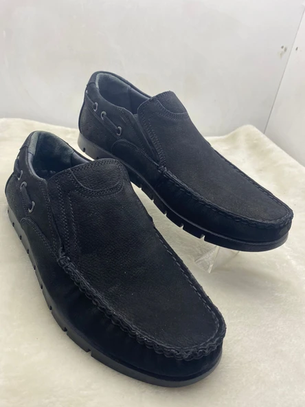 ÇİĞDEM SİYAH HAKİKİ NUBUK DERİ TIMBIRLEND (8017) - Resim 14