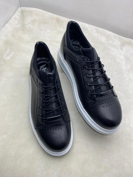 VOYAGER 4190 SİYAH BEYAZ TABANLI ERKEK DERİ CASUAL AYAKKABI - Resim 5