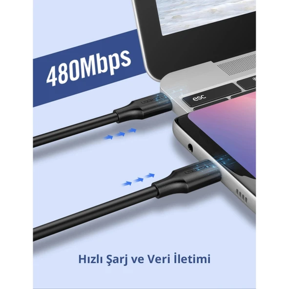 Ugreen 60518 USB-C to USB-C QC/PD 18W 1M Hızlı Şarj Kablosu - 3
