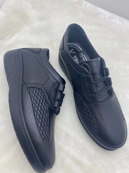 VOYAGER 8585 SİYAH HAKİKİ DERİ KADIN COMFORT AYAKKABI - Resim 5