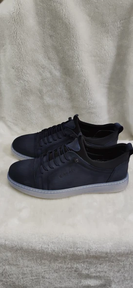 ÇİĞDEM GERÇEK NUBUK DERİ LASTİK BAĞLI LACİVERT ERKEK AYKKABI