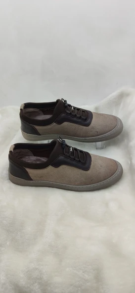 ÇİĞDEM GERÇEK NUBUK DERİ LASTİK BAĞLI KUM ERKEK GÜNLÜK AYAKKABI(GOES1092) - Resim 2