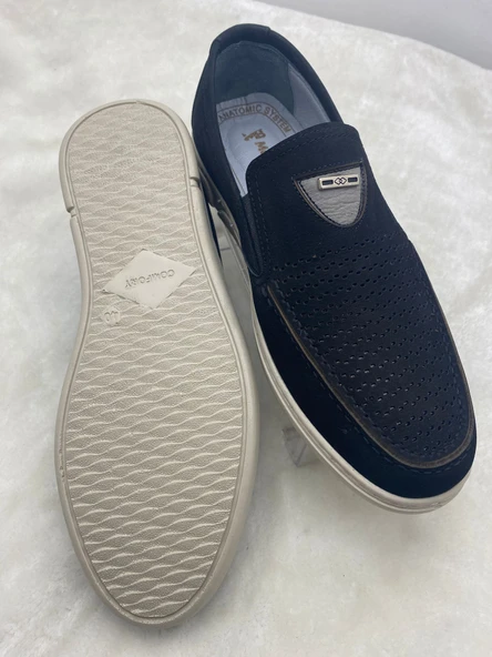 ÇİĞDEM SİYAH HAKİKİ NUBUK DERİ ERKEK GÜNLÜK AYAKKABI - Resim 5