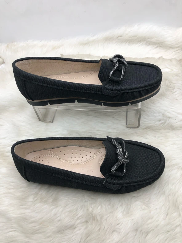 ÇİĞDEM SİYAH TAŞ BOĞUMLU KADIN BABET - Resim 2