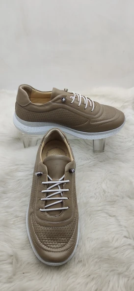 ÇİĞDEM GERÇEK DERİ BEYAZ KADIN GÜNLÜK AYAKKABI - Resim 2