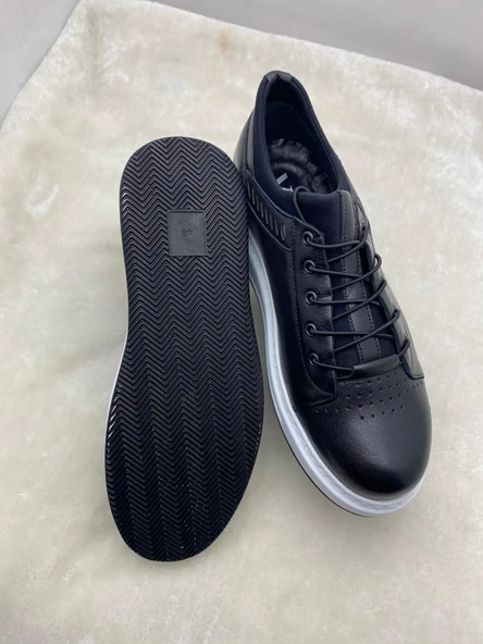 VOYAGER 4190 SİYAH BEYAZ TABANLI ERKEK DERİ CASUAL AYAKKABI - Resim 6