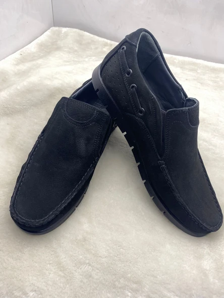 ÇİĞDEM SİYAH HAKİKİ NUBUK DERİ TIMBIRLEND (8017) - Resim 11