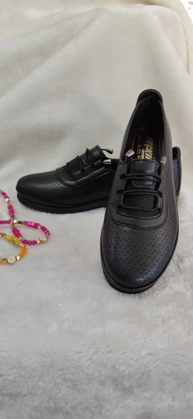 ÇİĞDEM KREM LASTİK BAĞLI GÜNLÜK KADIN AYAKKABI - Resim 2