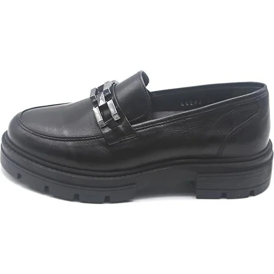 İRİDİAN-GERÇEK DERİ KADIN KALIN TABAN OXFORD AYAKKABI - Resim 3