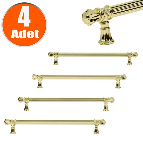 Akbatı Çekmece Dolap Dolabı Kulpu Kulbu (224 MM-22.4 CM) Gold Rustik Kulp (4 ADET) Mobilya Mutfak