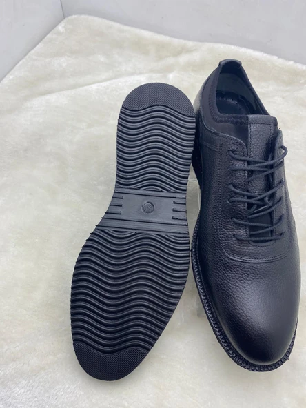 ÇİĞDEM SİYAH BAĞCIKLI HAKİKİ DERİ ERKEK GÜNLÜK AYAKKABI - Resim 9