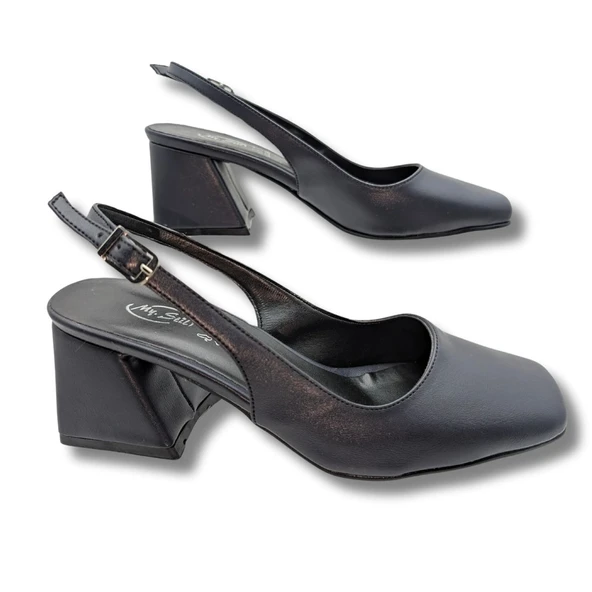 Schoonheid Kadın Arkası Açık Klasik Topuklu Ayakkabı - Resim 10