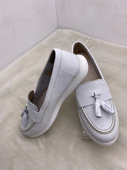 ÇİĞDEM BEYAZ HAKİKİ DERİ PÜSKÜLLÜ TİMBERLAND BABET (A2) - 2