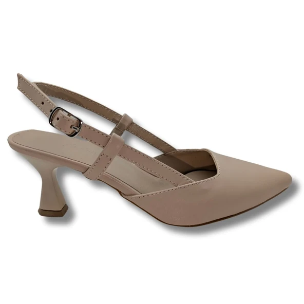 Elise | Suni Deri Arkası Açık Stiletto - 3