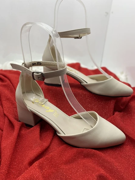 ÇİĞDEM BURNU KAPALI ARKASI AÇIK SİYAH DERİ KADEH ÖKÇE STİLETTO  Unisex  (PODYUM S11) - 2
