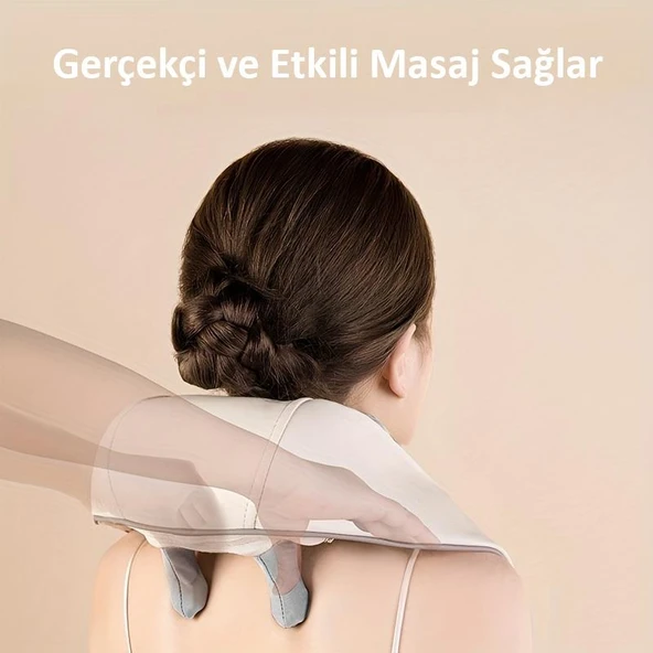 Valkyrie Şarjlı Boyun Masaj Aleti İnsan Eli Hissi Veren Isıtmalı Yoğurmalı Bel Sırt Omuz Masaj Cihazı - 6